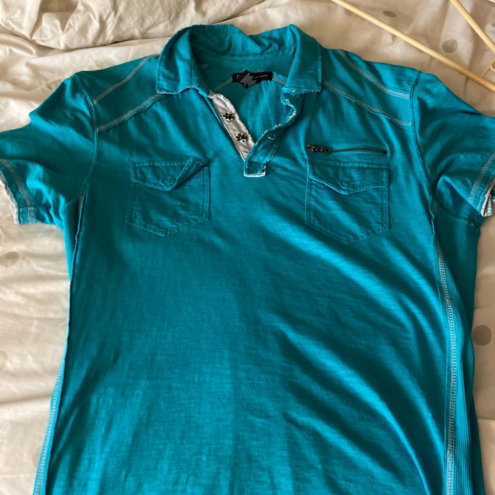 INC International Concepts   Turquoise shortsleeved Polo Size: Large